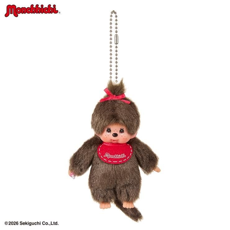 Mini Monchhichi girl keychain